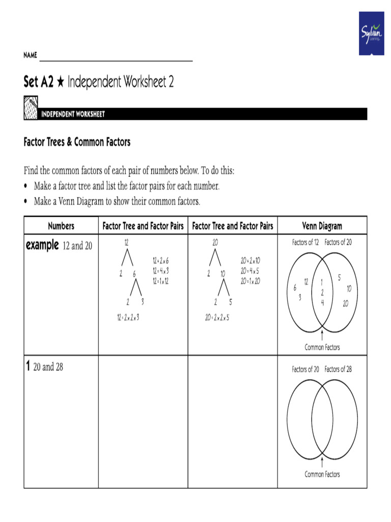Factor Trees Common Factors | PDF