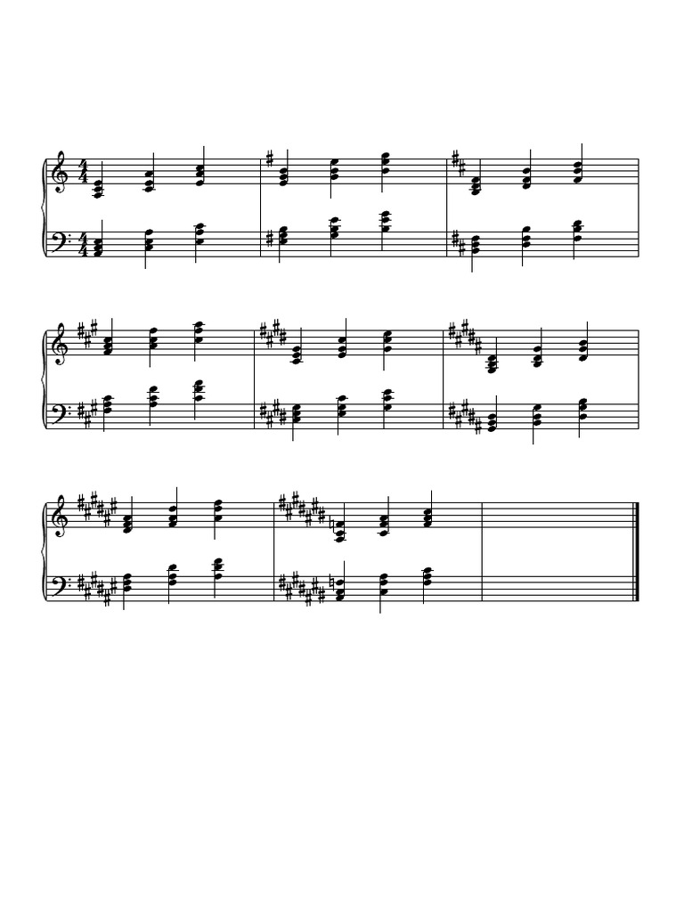 Minor Chord Inversions Sharps | PDF