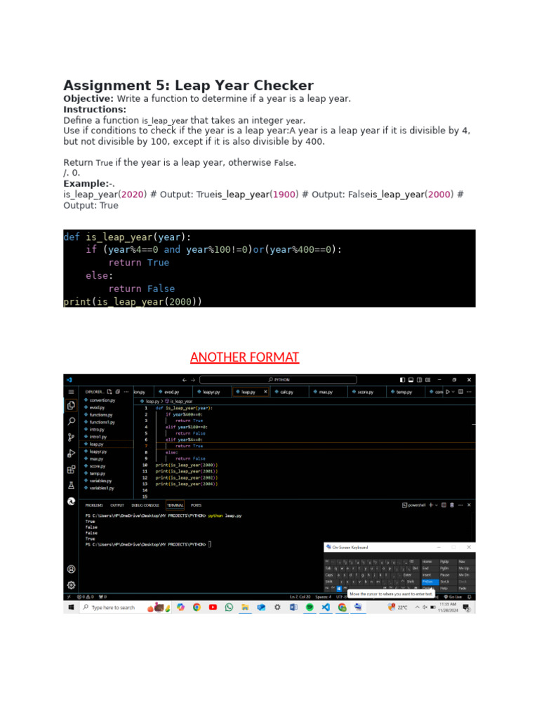 Python Leap Year Function Guide | PDF