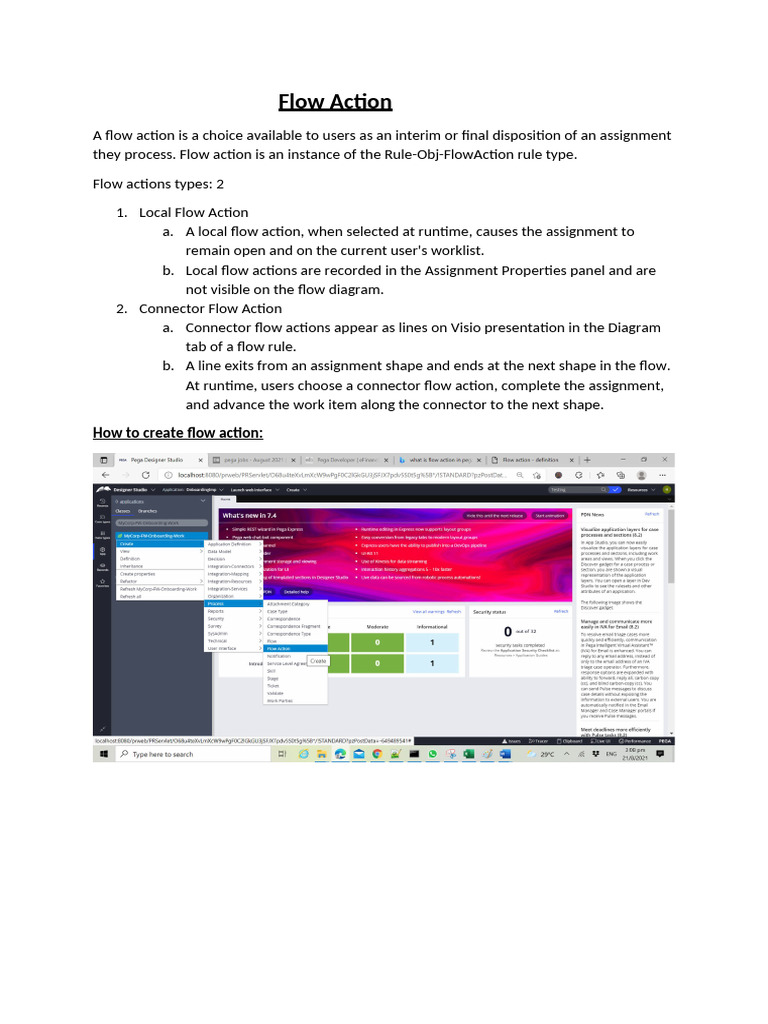 Understanding Flow Actions in Pega | PDF