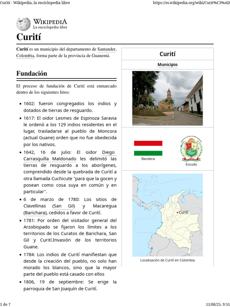Curití - Wikipedia, La Enciclopedia Libre | PDF