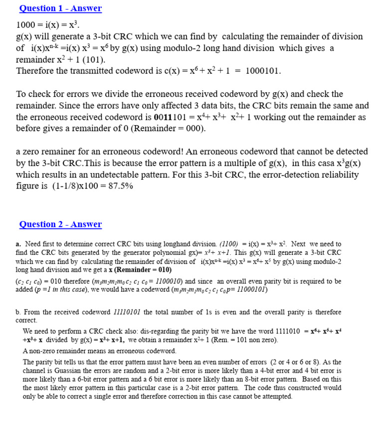 CRC Answers | PDF