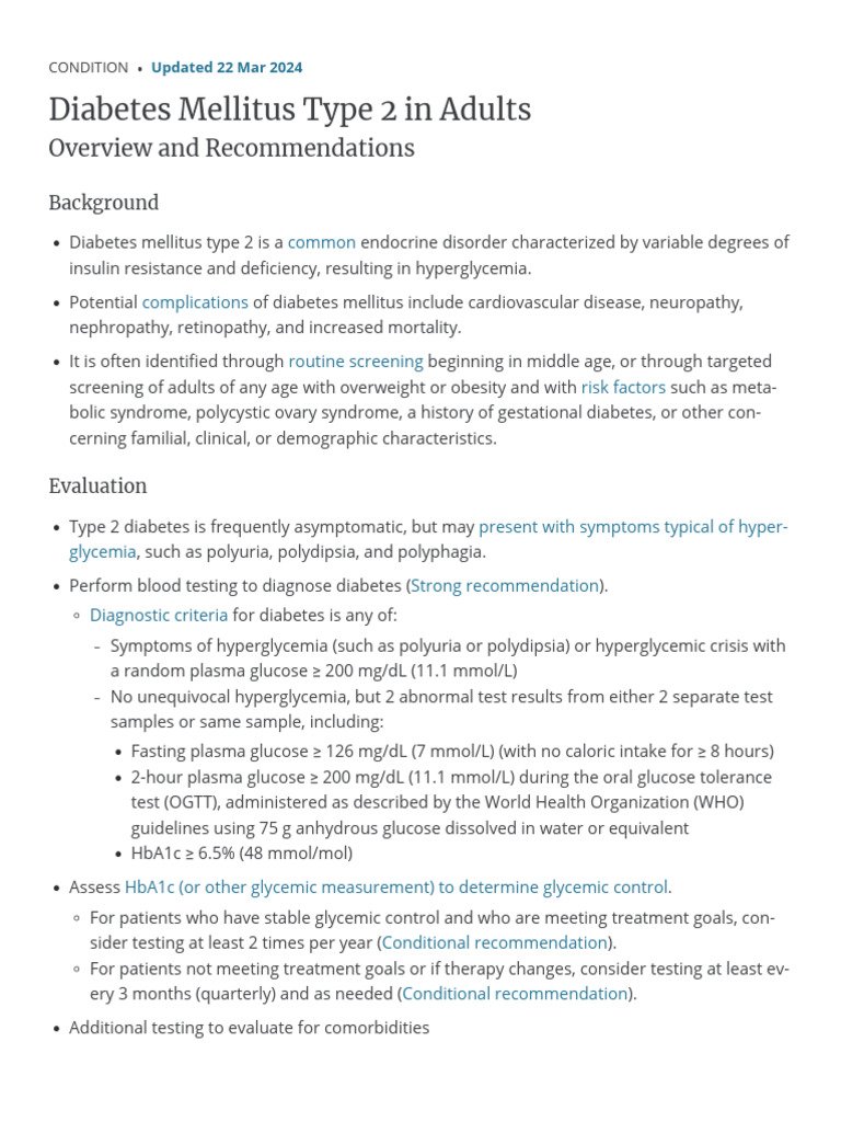 Diabetes Mellitus Type 2 in Adults - DynaMed | PDF | Hyperglycemia ...