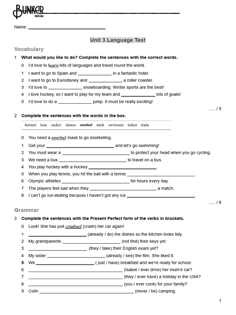 Grade 5 English Language Test | PDF | Grammar | Syntax
