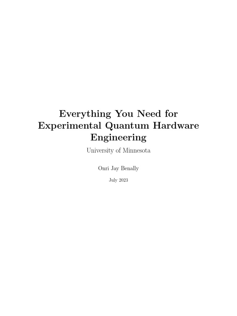 Quantum Hardware Engineering Resources | PDF | Amplifier | Physics