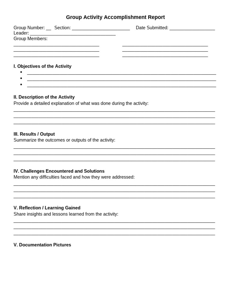 Group Activity Accomplishment Report | PDF