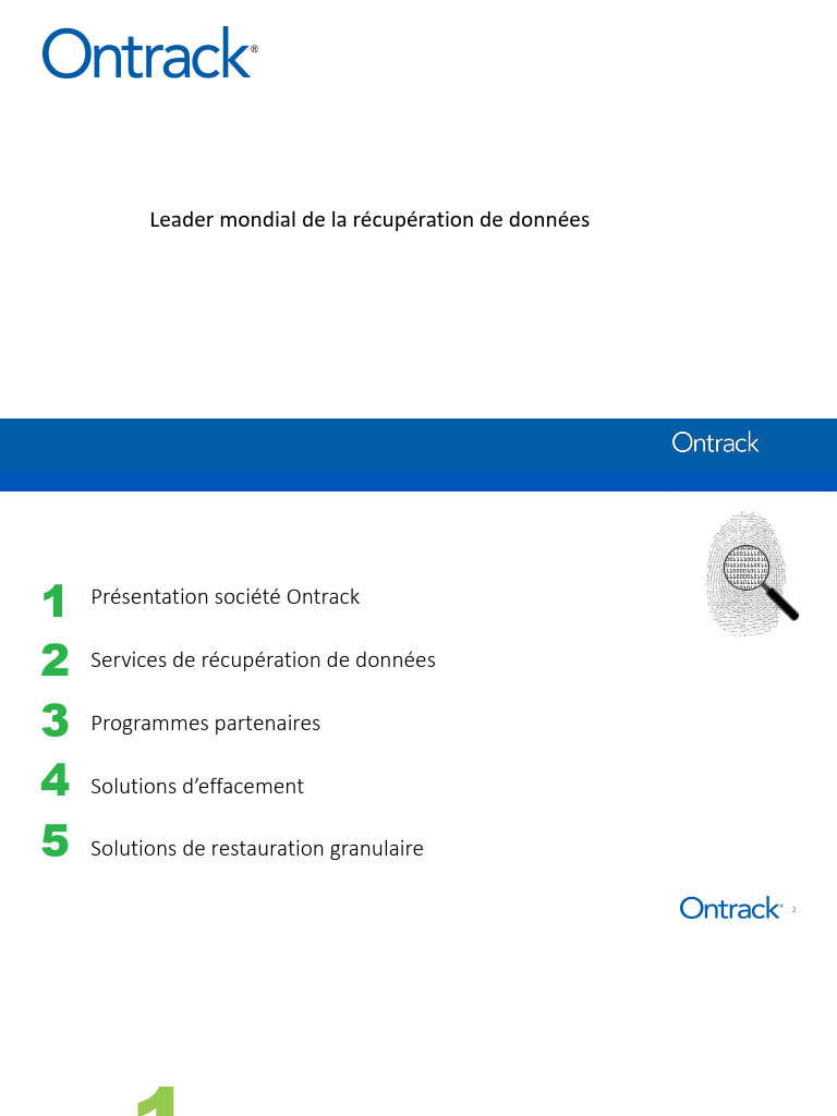 Leader en récupération de données Ontrack | PDF | Disque dur | Logiciel