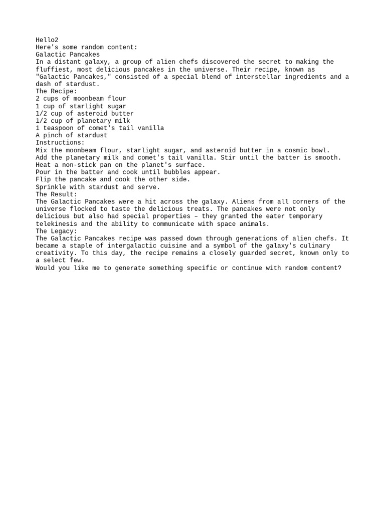 Galactic Pancakes Recipe for Aliens | PDF