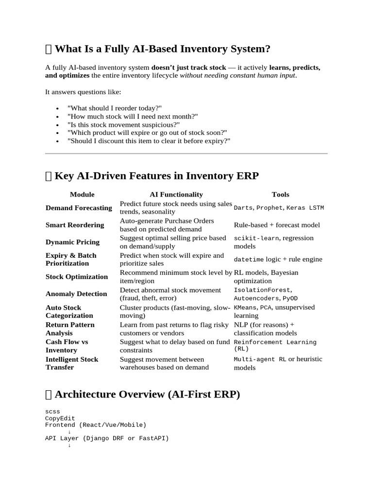 ai ml interns document | PDF | Machine Learning | Inventory