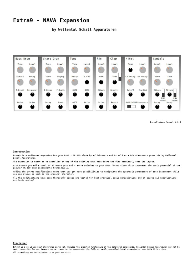 Extra9 Installation Guide for NAVA TR-909 | PDF | Printed Circuit Board ...
