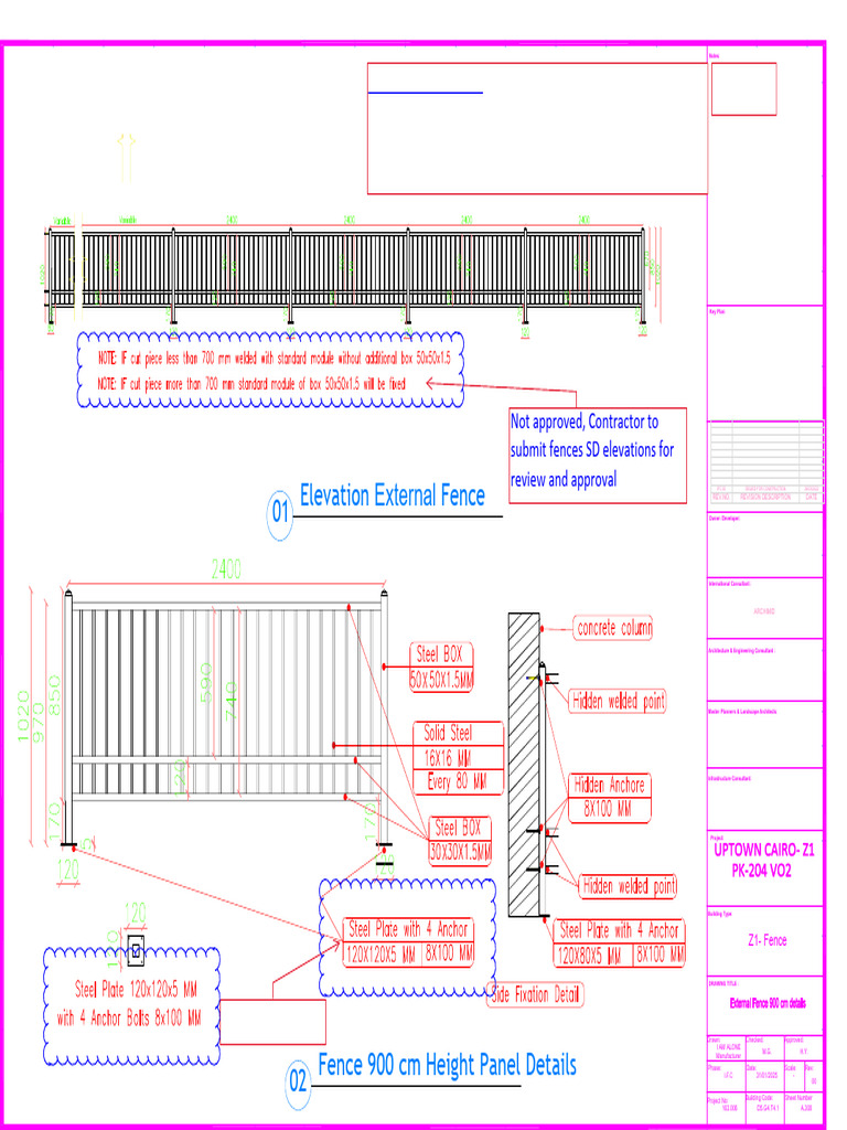 900 cm Height Fence Panel Specifications | PDF | Real Estate