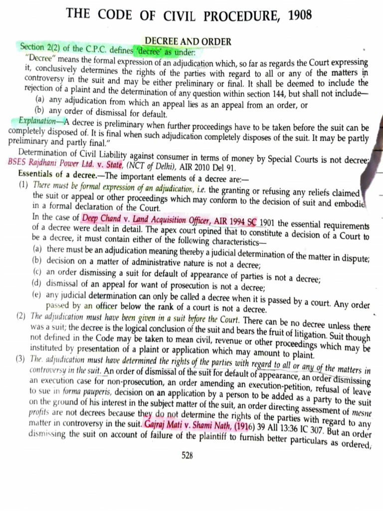 Code of Civil Procedure Notes | PDF
