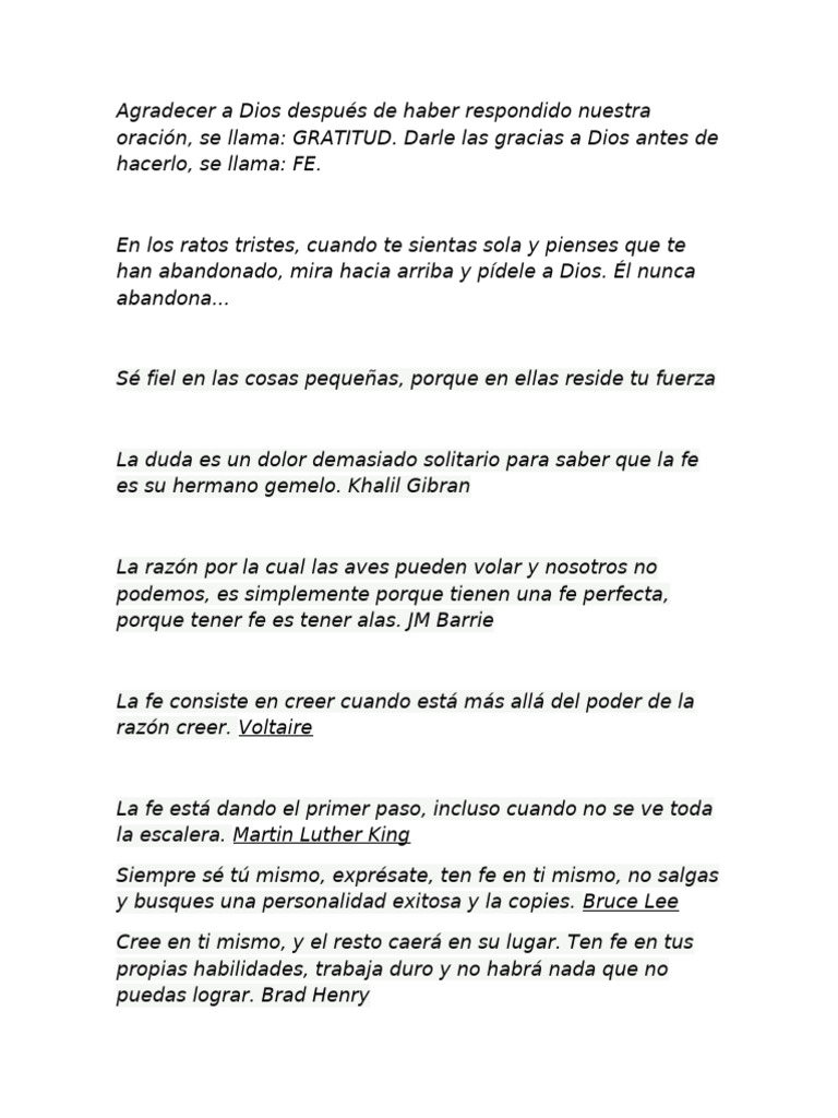 Fe y gratitud en la vida diaria | PDF