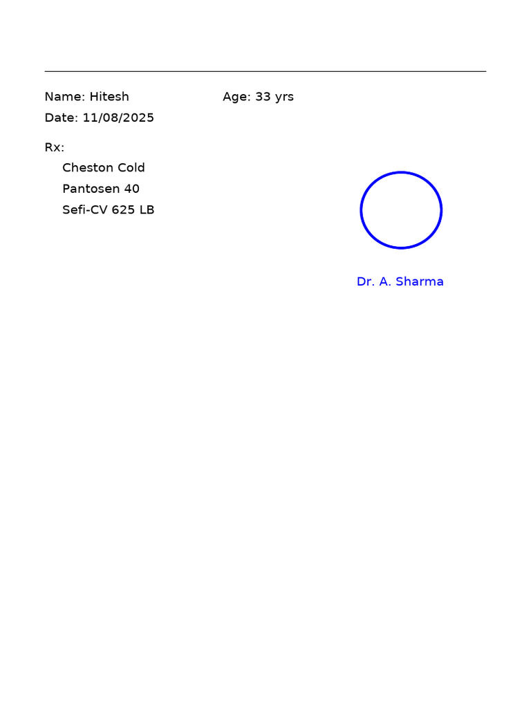 Fake Prescription Report Example | PDF