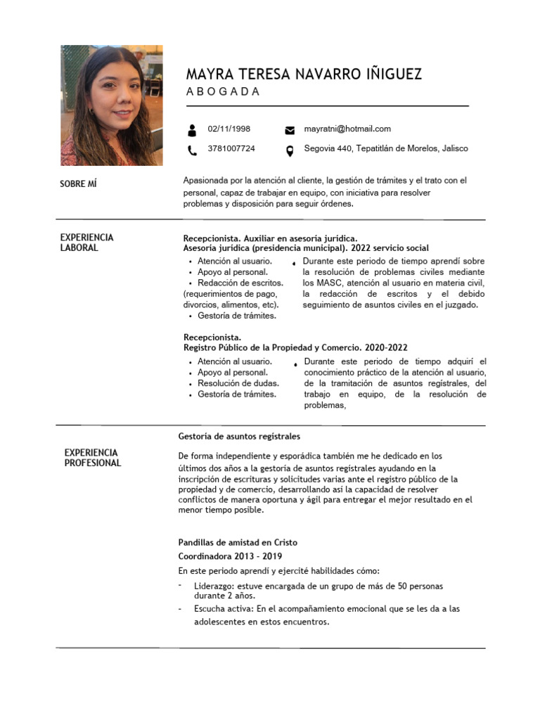 CV Mayra Teresa Navarro Iñiguez PDF | PDF | Justicia | Crimen y violencia