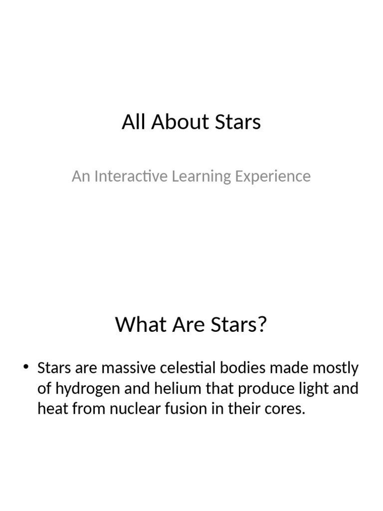 Understanding Stars: Types and Life Cycle | PDF