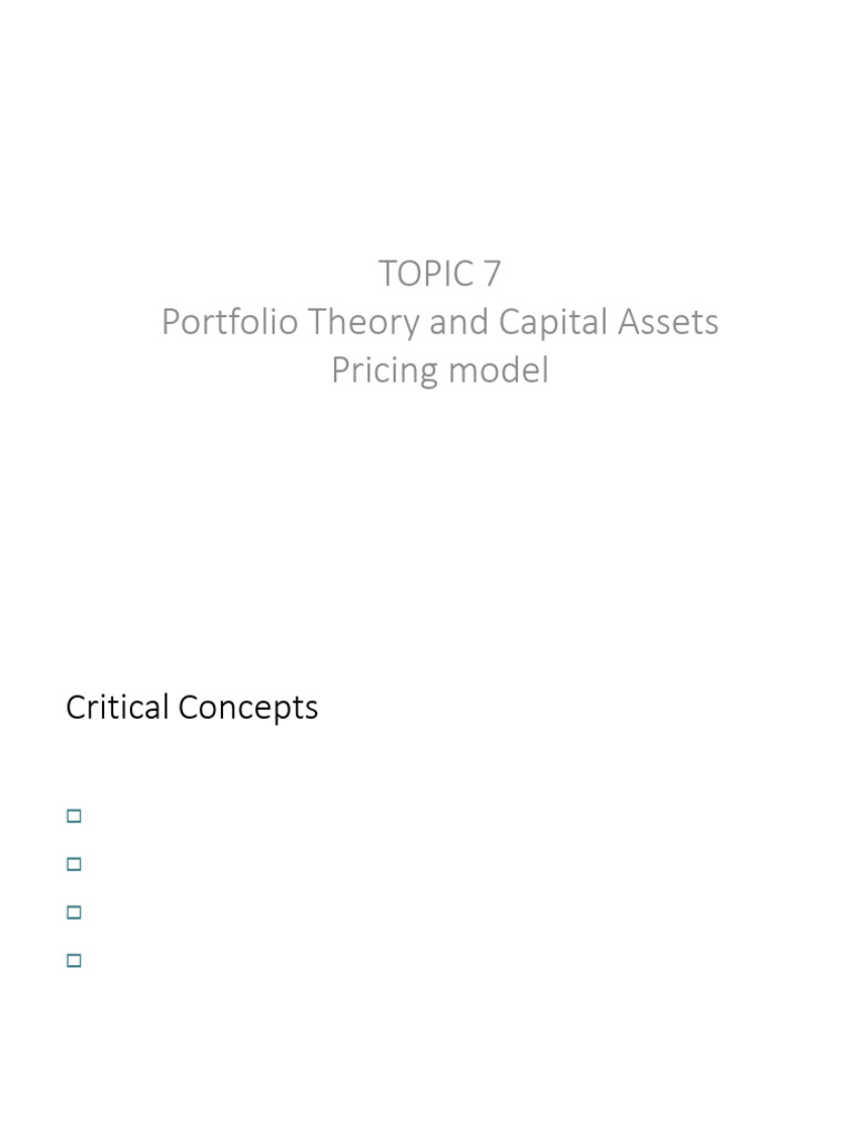 Topic 7 Porfolio - CAPM - Student | PDF | Financial Risk ...