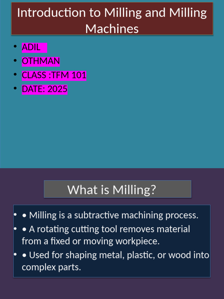 Introduction To Milling Presentation 2 | PDF
