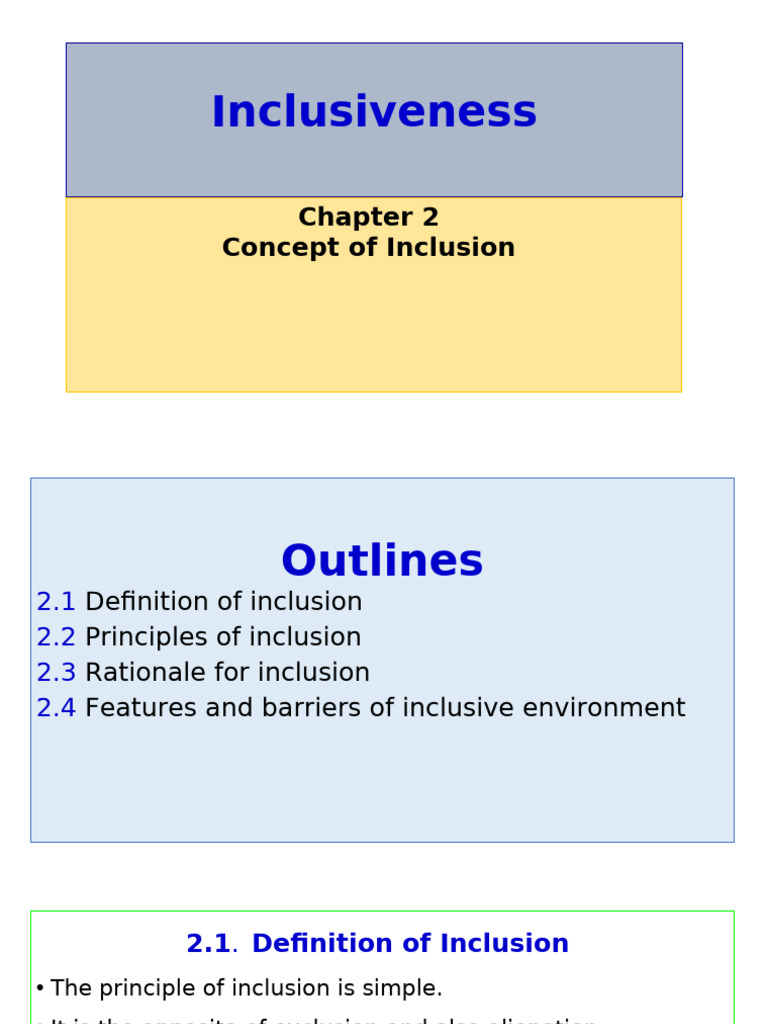 Understanding Inclusion Principles and Barriers | PDF | Social ...