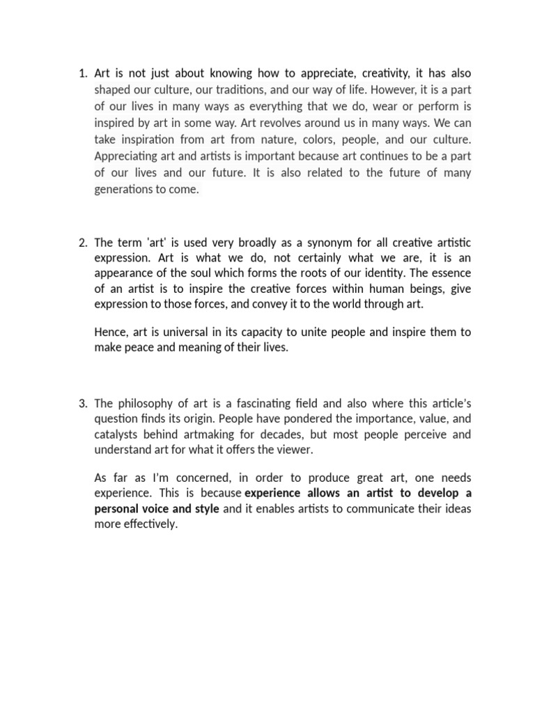 The Importance of Art in Culture | PDF
