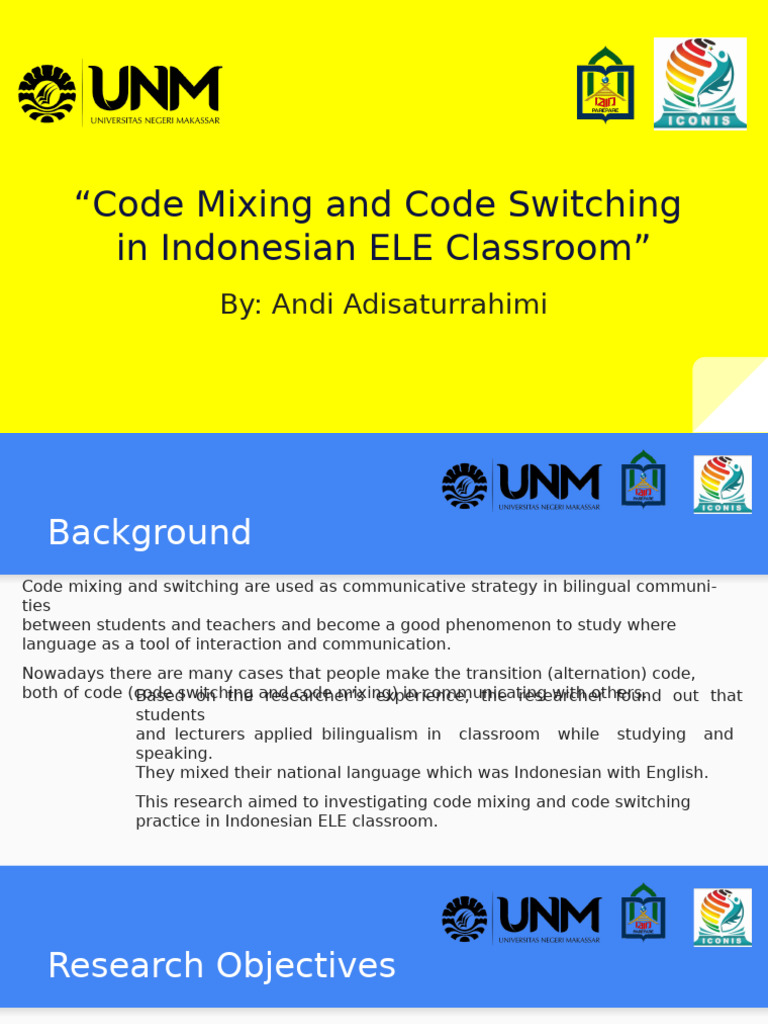 Code Mixing and Switching in ELE Classrooms | PDF | Multilingualism | Word