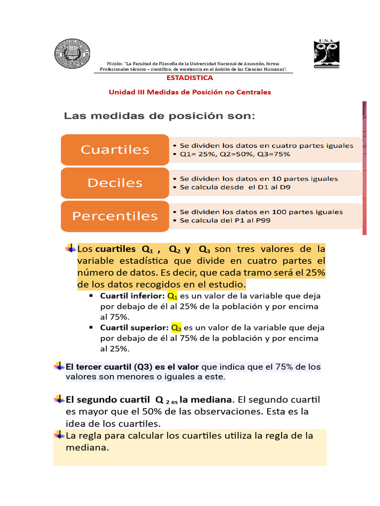 1 - Cuartiles Deciles y Percentiles - 24 de Julio 2025 Final | PDF ...
