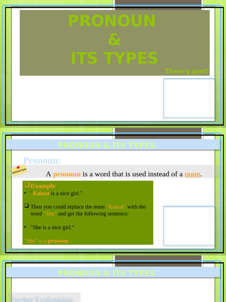 Understanding Pronouns and Their Types | PDF | Pronoun | Grammatical Gender