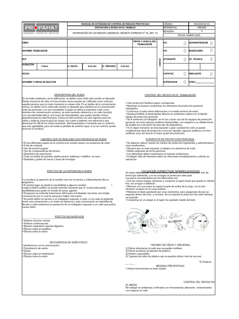 Protocolo de Control de Ruido Laboral | PDF | ruido