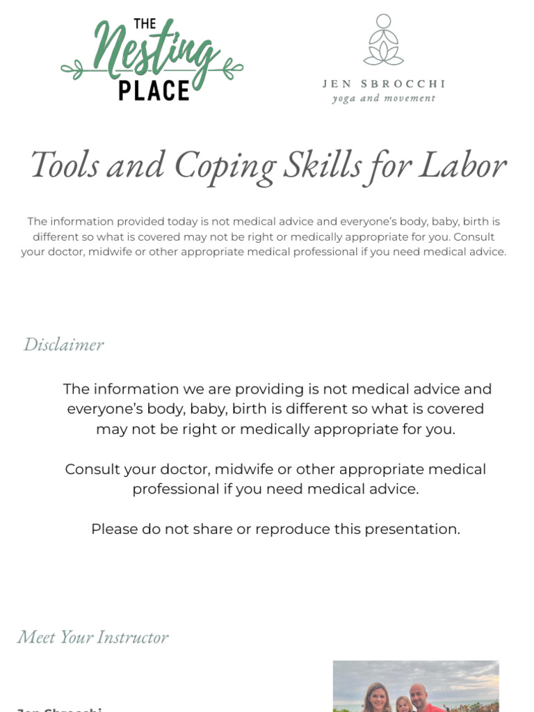 Labor Coping Tools and Techniques | PDF | Childbirth | Breathing