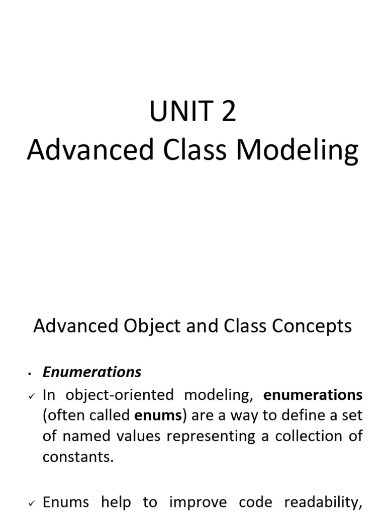 Advanced Object-Oriented Modeling Concepts | PDF | Class (Computer ...
