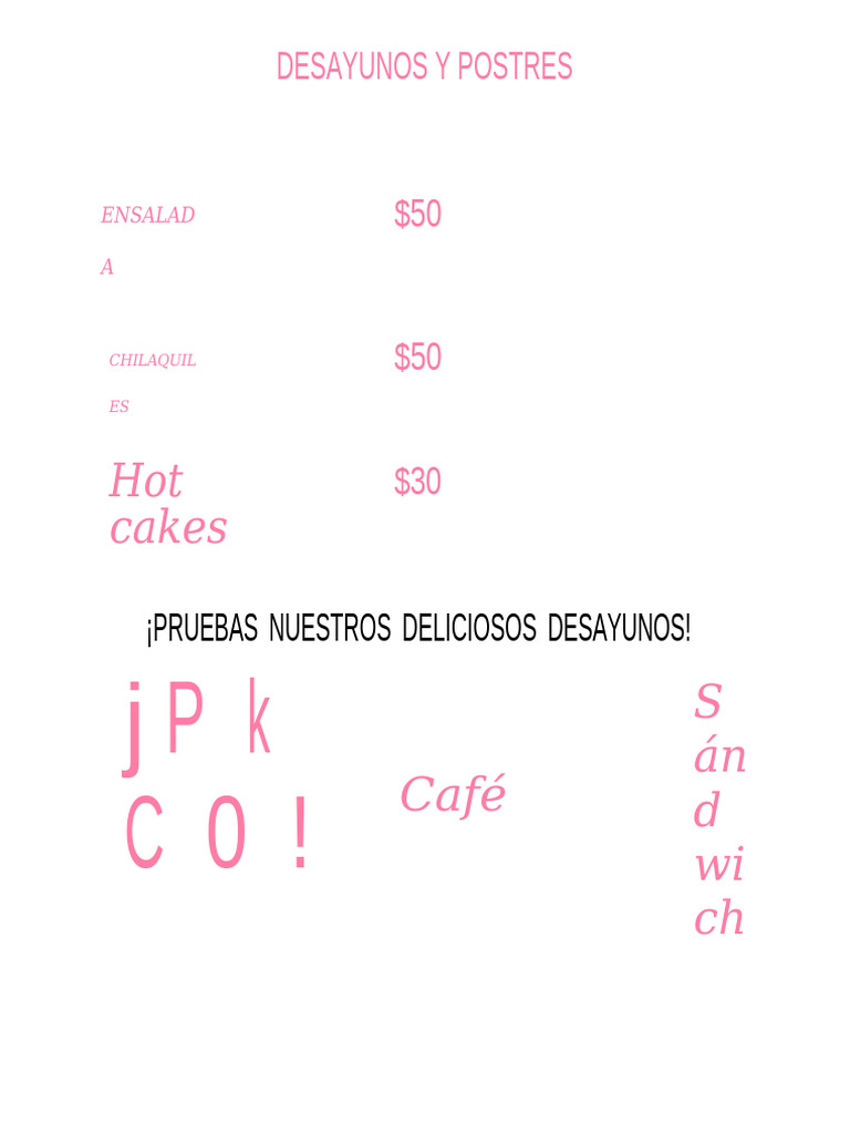 Menú Cafetería Ilustrado Rosa y Negro - 20250801 - 212252 - 0000 | PDF