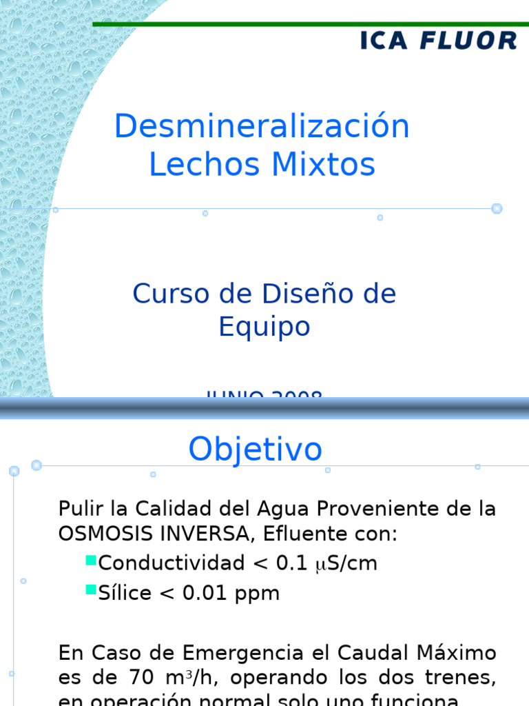 Diseño de Lechos Mixtos para Agua Pura | PDF | Tecnología de membrana ...