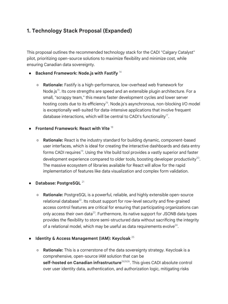 Technology Stack Proposal (Expanded) | PDF | Databases | Postgre Sql