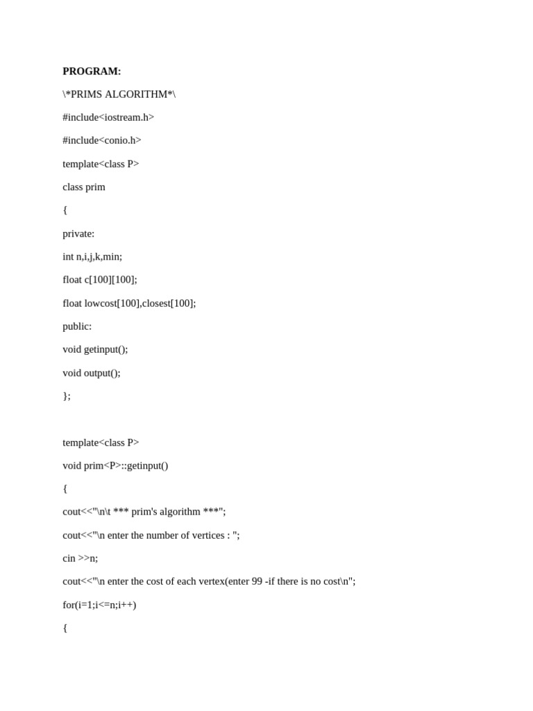 Prim's Algorithm Implementation | PDF