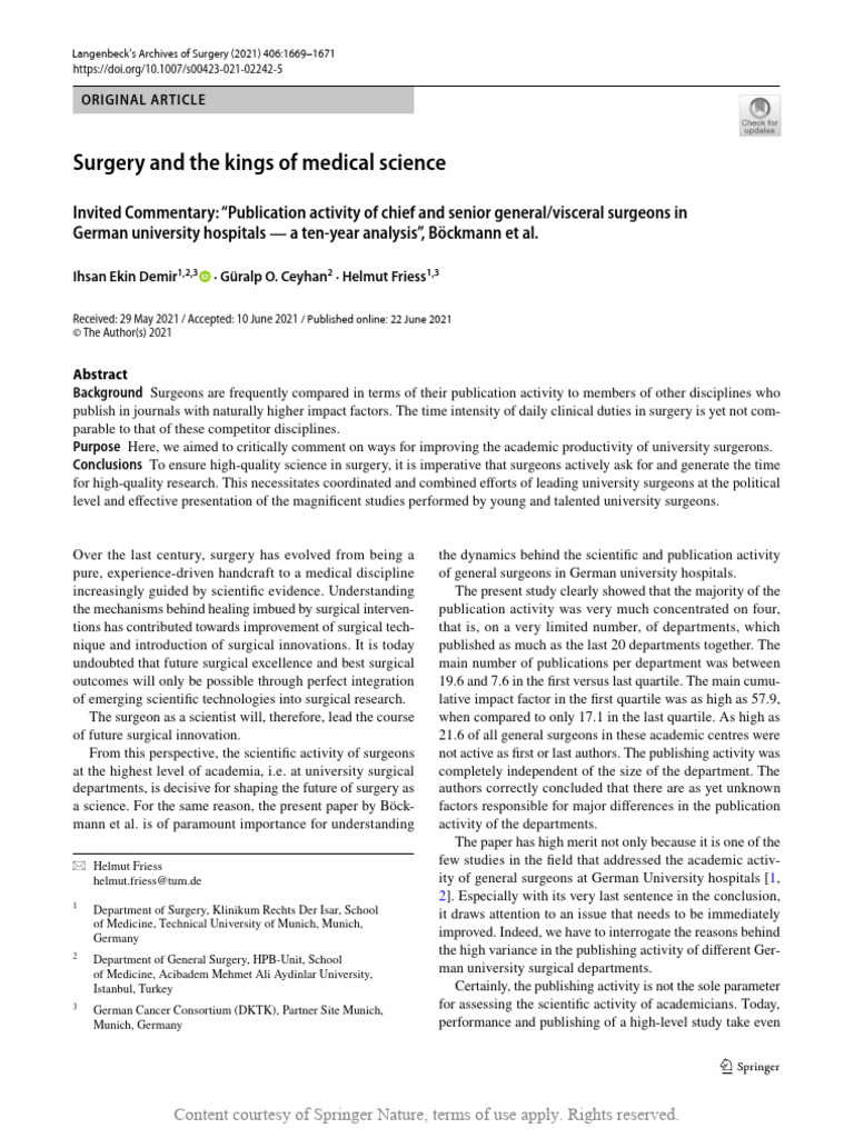 Enhancing Surgical Research Productivity | PDF | Science | Surgery