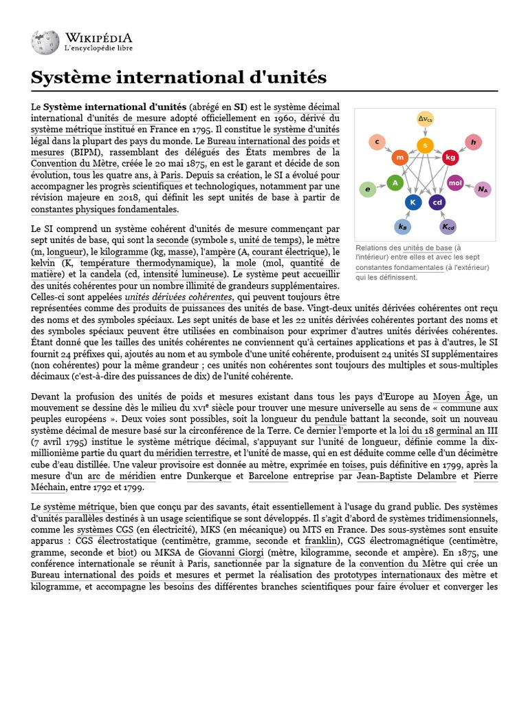 Système international d'unités (SI) | PDF | Système international d ...