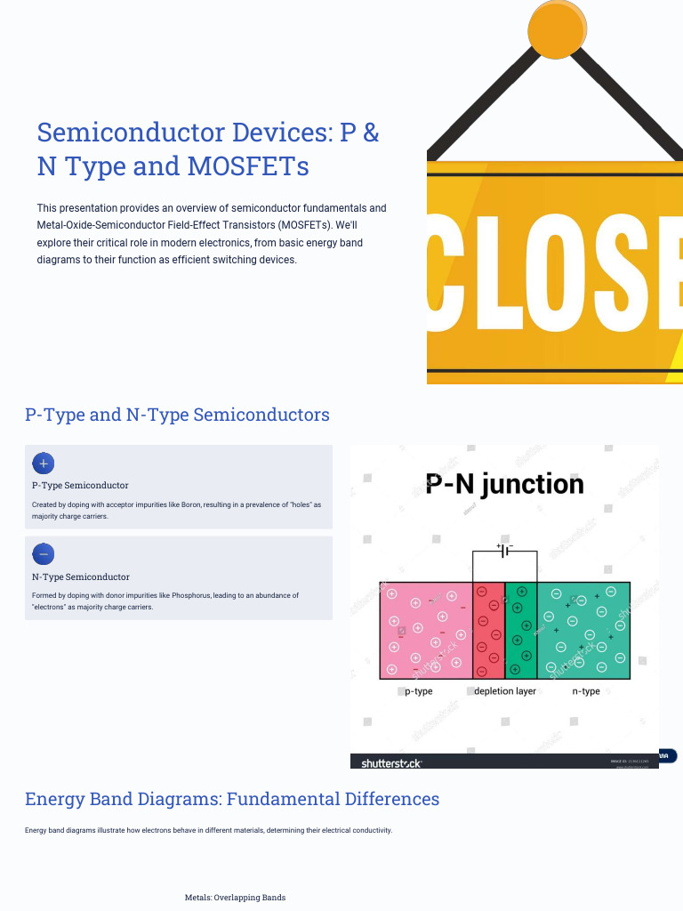 Understanding P-N Semiconductors & MOSFETs | PDF | Field Effect ...