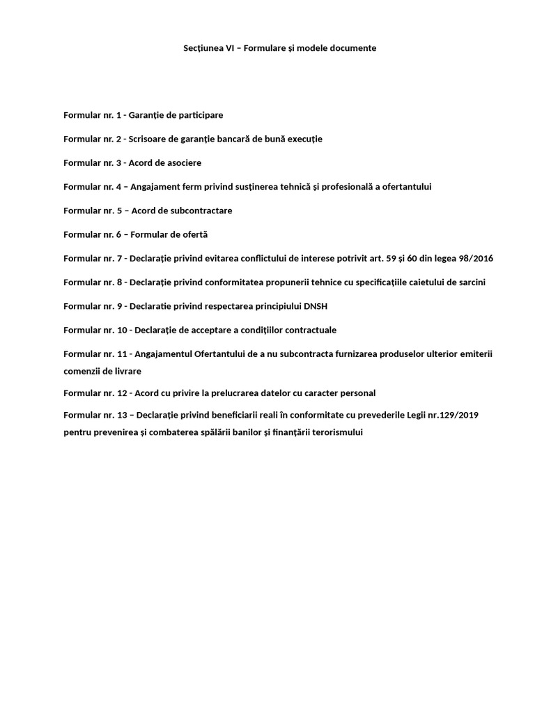 Formulare Si Modele Documente | PDF