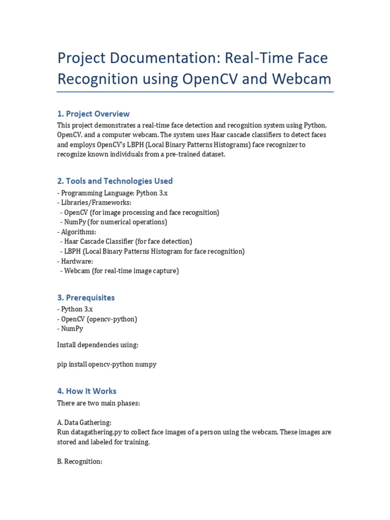 Real-Time Face Recognition with OpenCV | PDF | Python (Programming ...