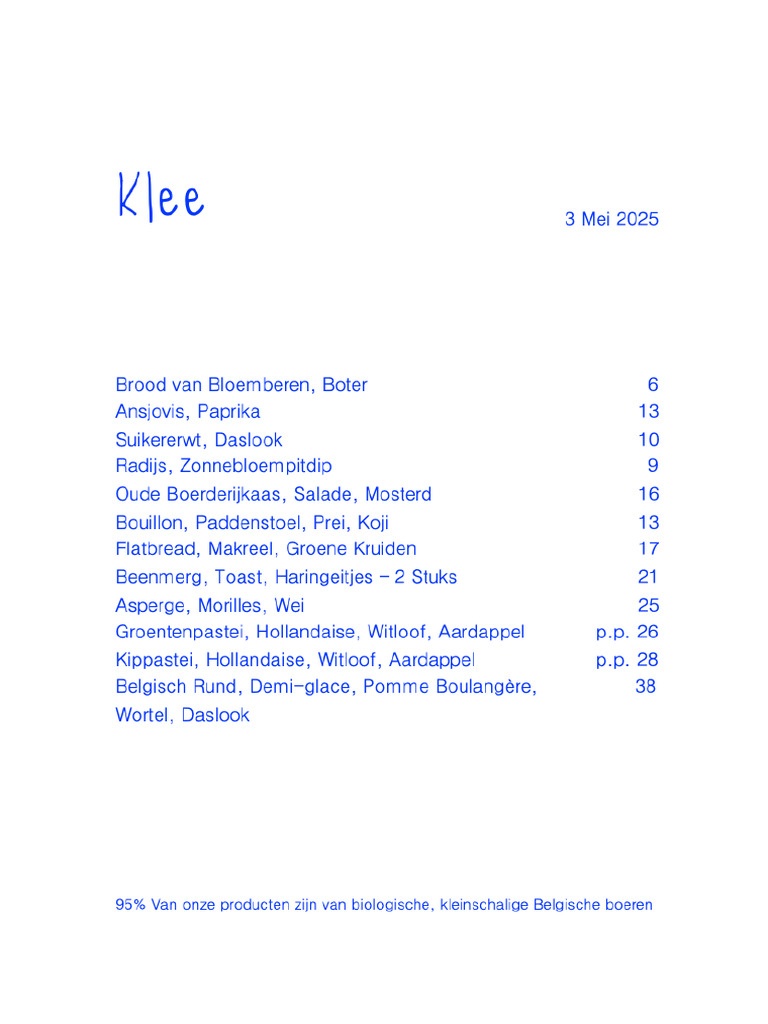 Dinner Klee 2025A5 | PDF