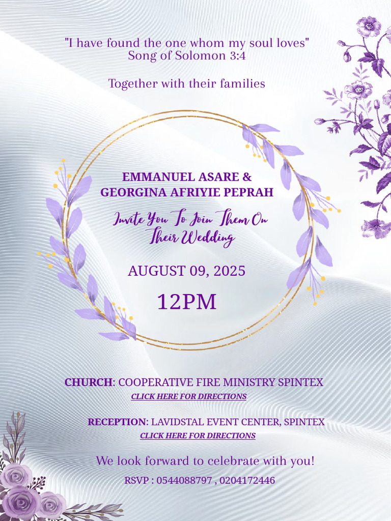 Wedding Invitation for Emmanuel & Georgina | PDF
