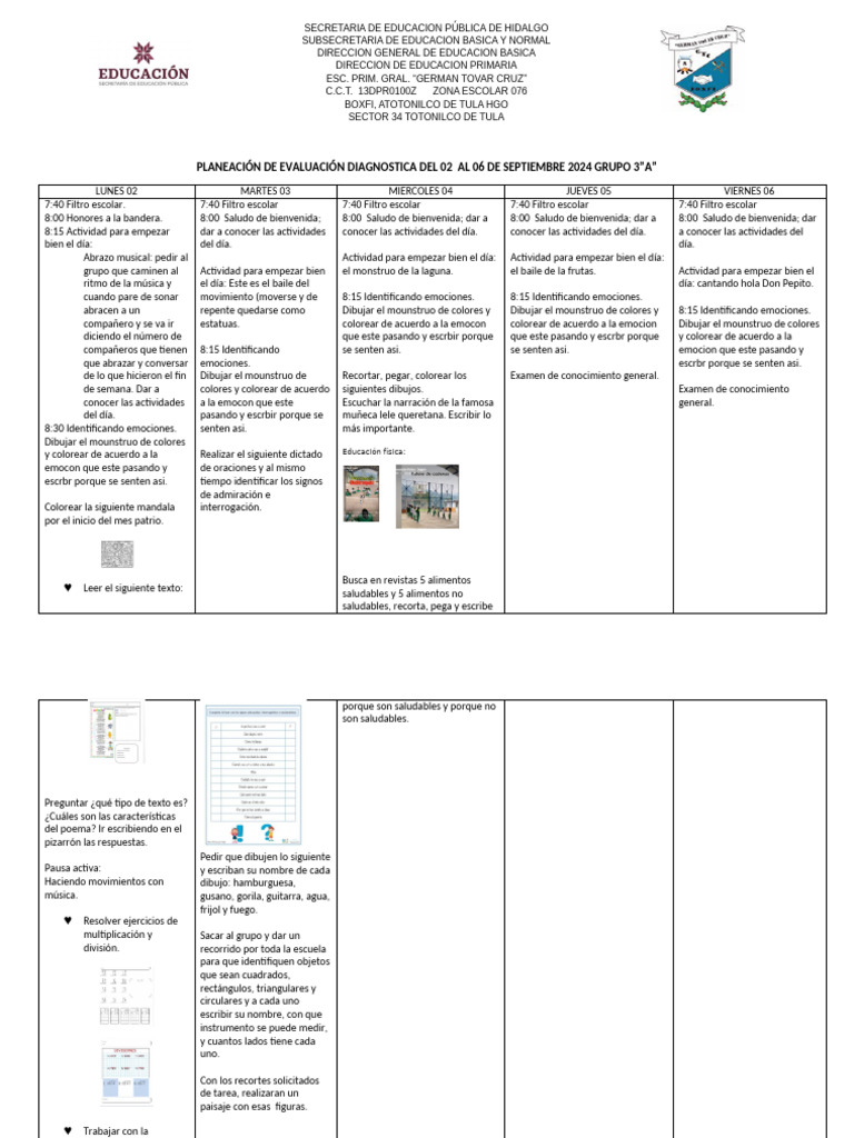 Evaluación Diagnóstica Cuarto Grado | PDF