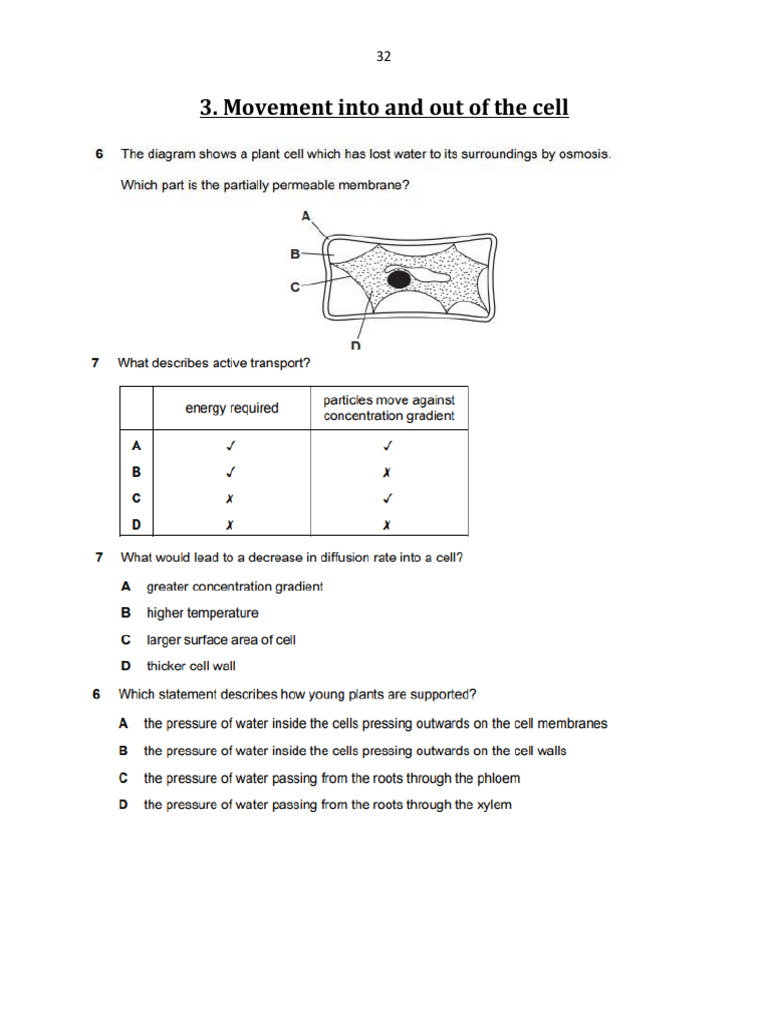3 Movement in and Out of Cells | PDF