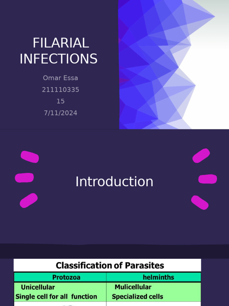 Filarial Infections | PDF | Parasitology | Medical Specialties