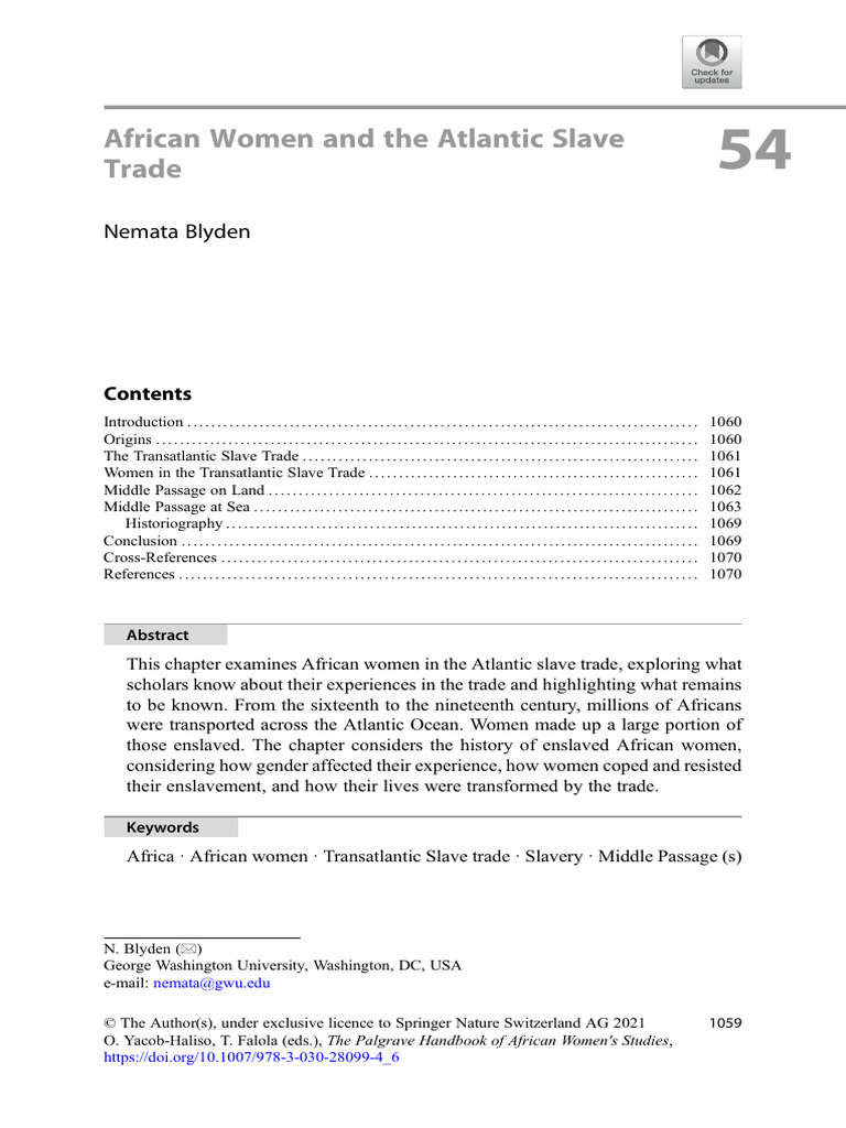 African Women in the Slave Trade | PDF | Atlantic Slave Trade | Slavery