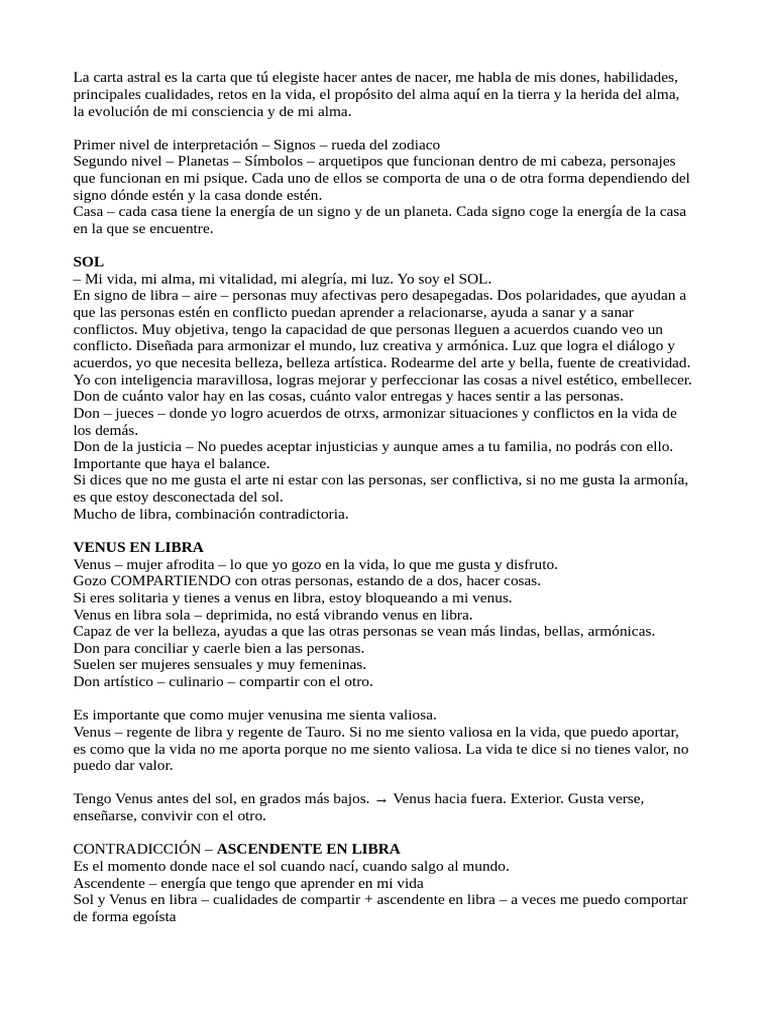 Interpretación de la Carta Astral en Libra | PDF | Amor | Lilith