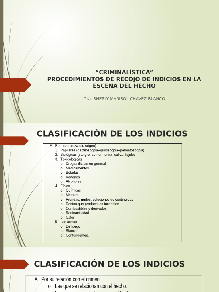 Clasificación de Indicios en Criminalística | PDF | Papel | Semen