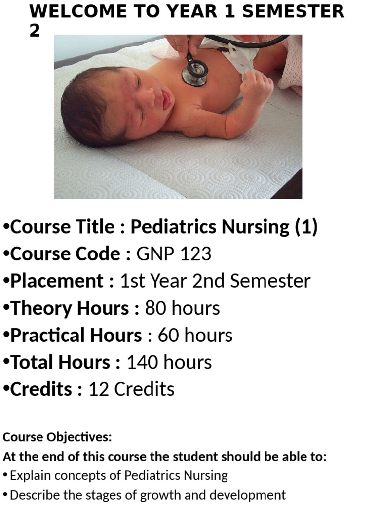 Pediatrics Nursing Course Overview | PDF | Infant Mortality | Pediatrics