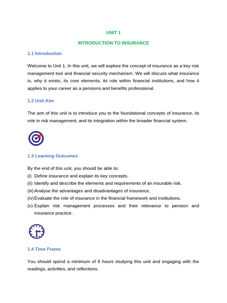 Introduction to Insurance Concepts | PDF | Insurance | Risk