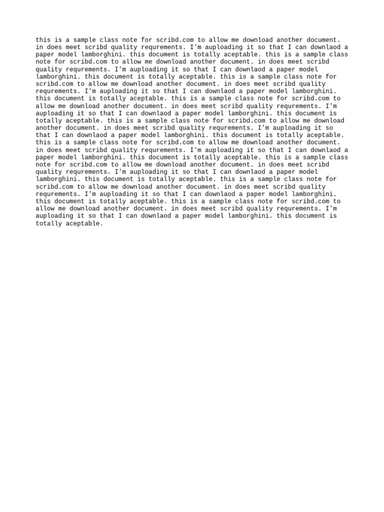 Scribd Sample Class Note for Download | PDF